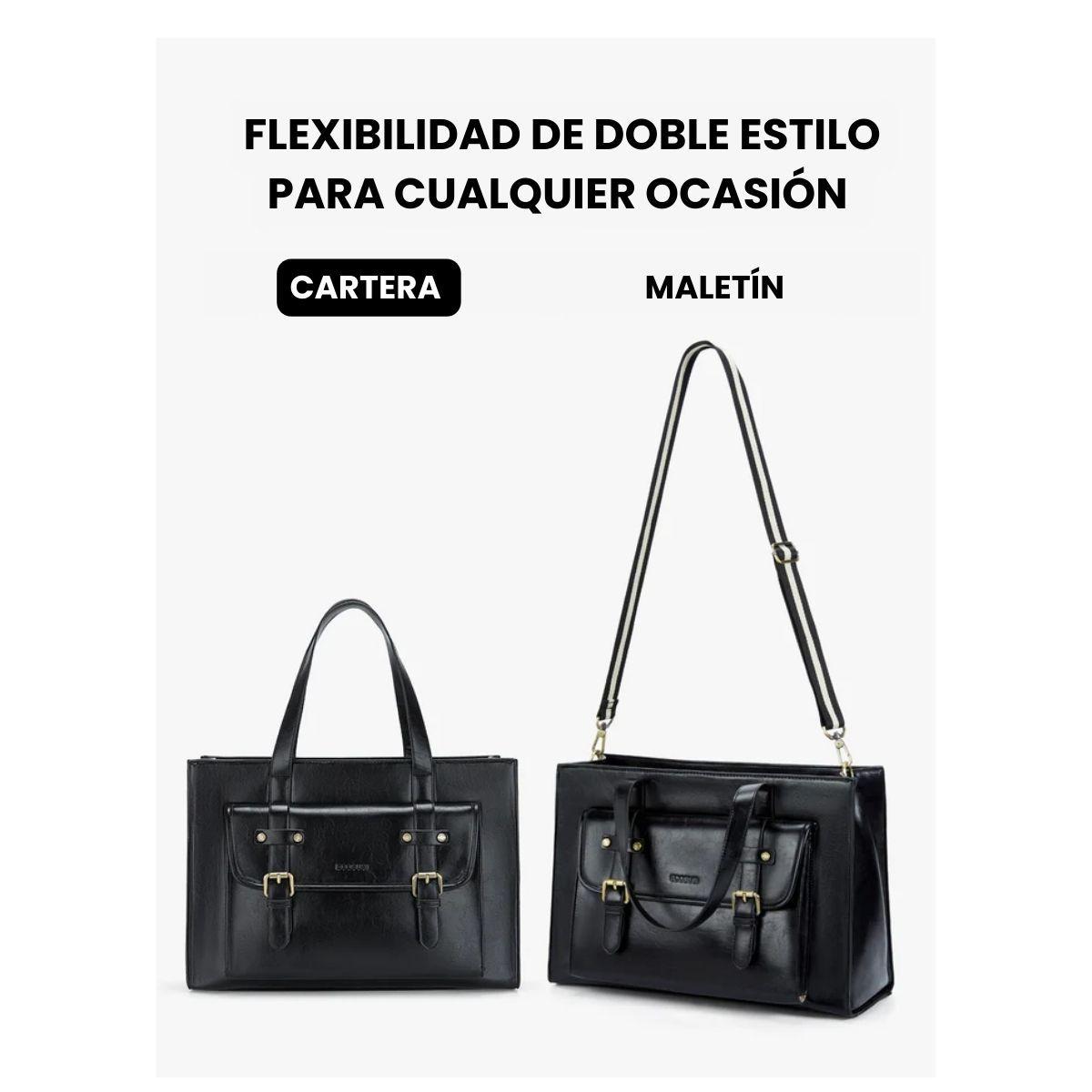 Ecosusi Bolso Tote Olivia para notebook 15.6" - Negro-6