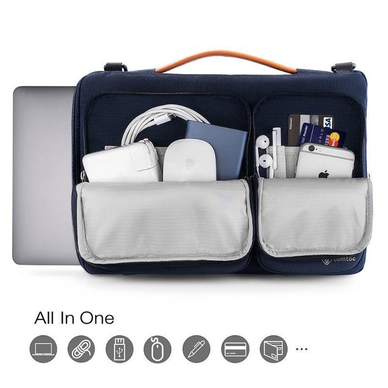 Tomtoc Bolso De Hombro A42 Para Notebook/macbook 16''- Azul Oscuro-4