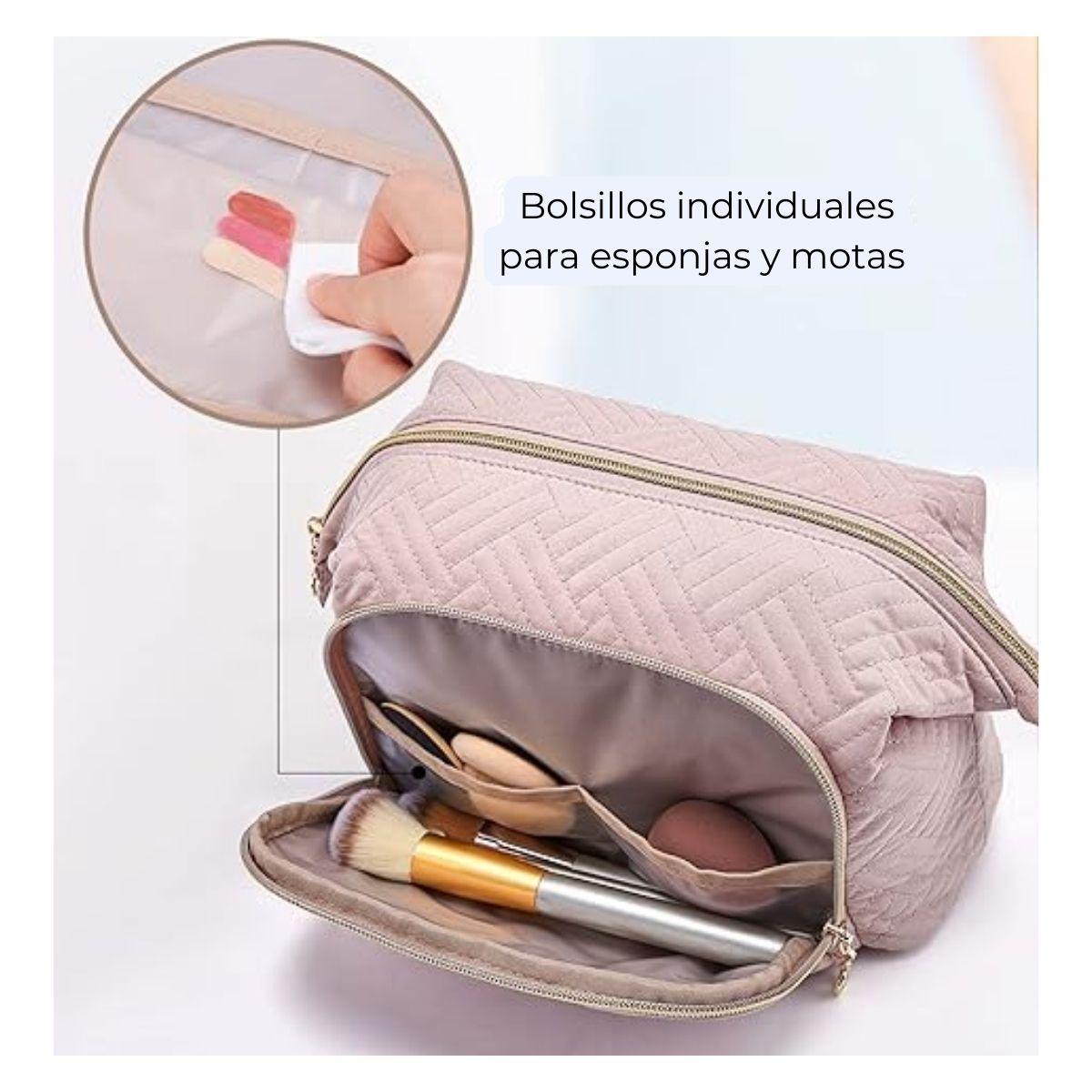 Bagsmart Cosmetiquero Tejido de Viaje Rosado-4