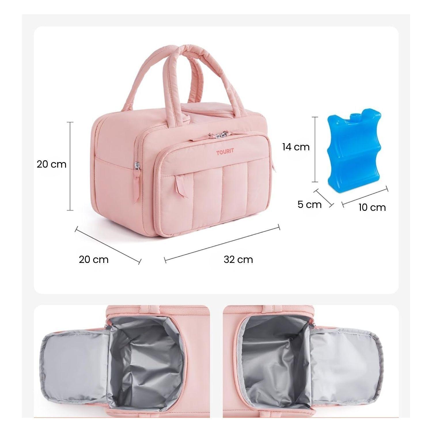 Tourit Lonchera Térmica Puffy 8.5L Hielo Reusable Rosa Oscuro-3