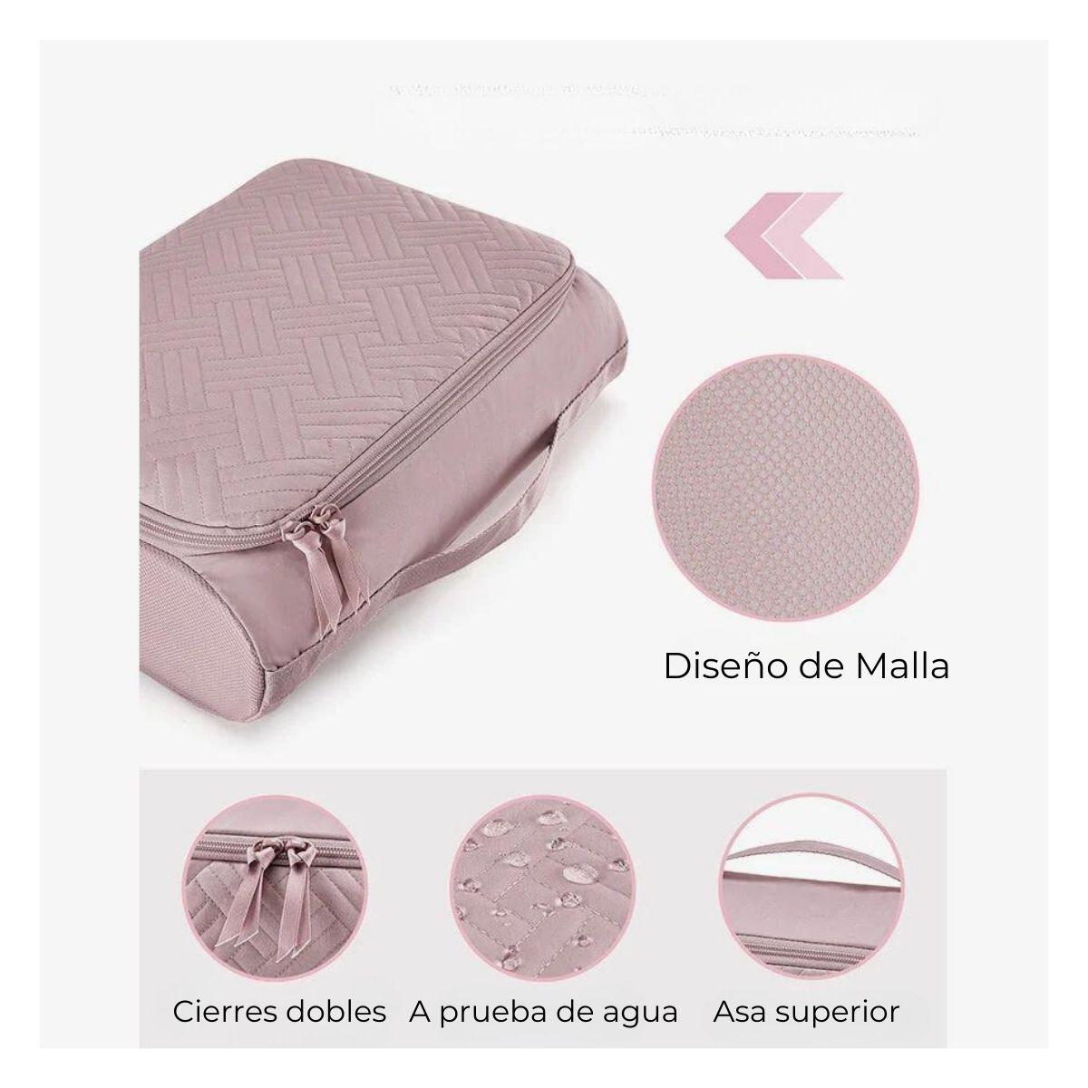 Bagsmart Organizadores de Equipaje Rígidos Acolchados 6 pzs Rosado-4