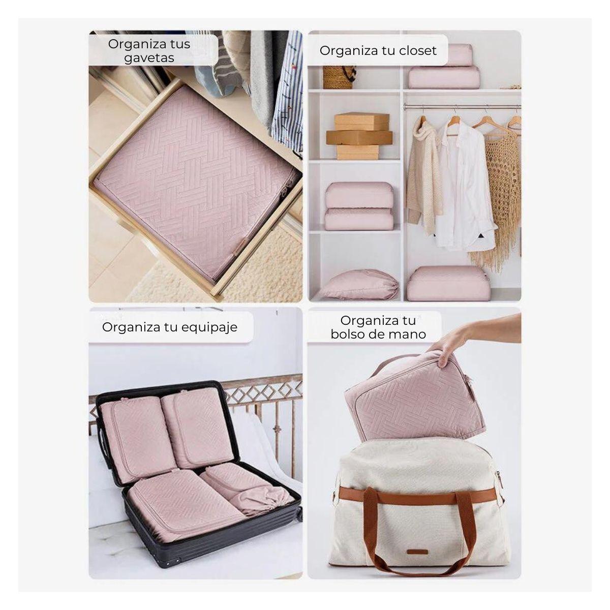 Bagsmart Organizadores de Equipaje Rígidos Acolchados 6 pzs Rosado-5