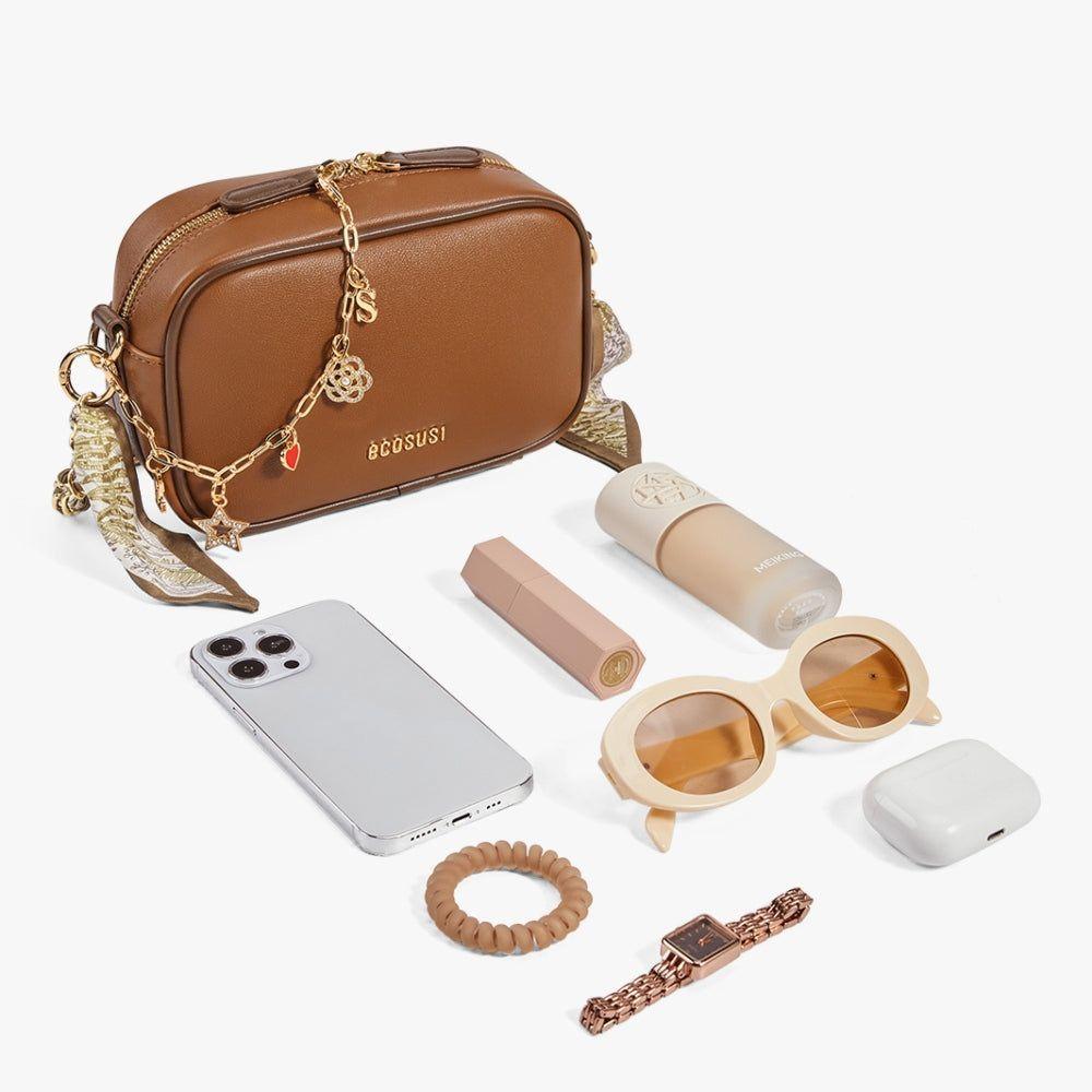 Ecosusi Bolso Bandolera Lola Vibe de 1.7L para 6,3" Marrón-9