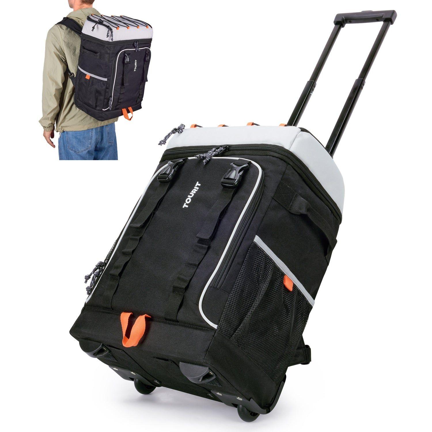 Tourit Mochila Térmica con Ruedas de 30 Litros 50 Latas Negro-1