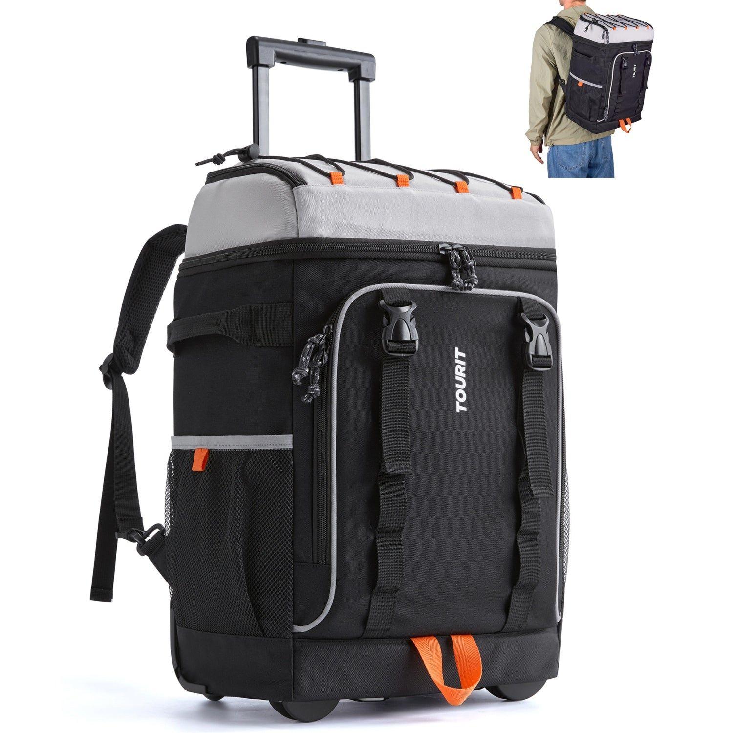 Tourit Mochila Térmica con Ruedas de 30 Litros 50 Latas Negro-5