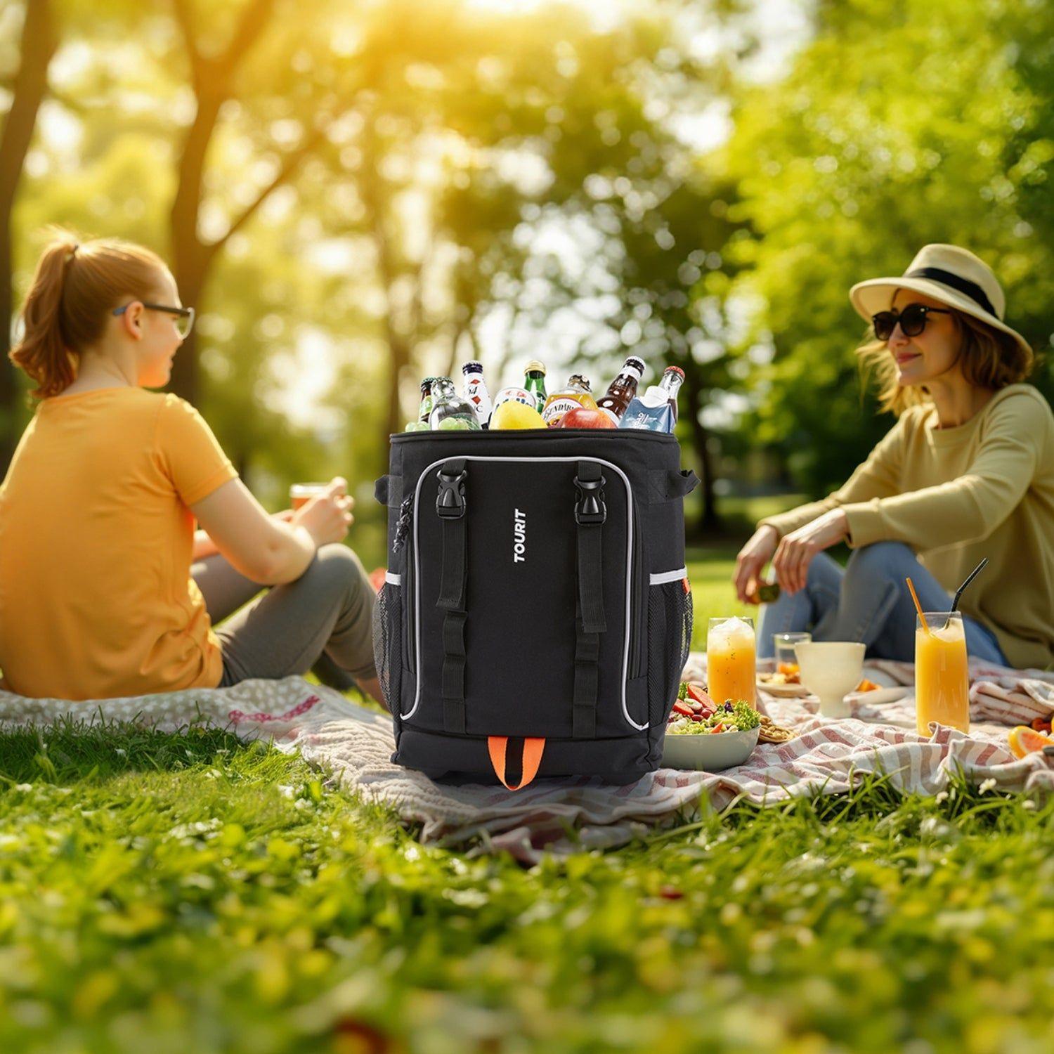 Tourit Mochila Térmica con Ruedas de 30 Litros 50 Latas Negro-8