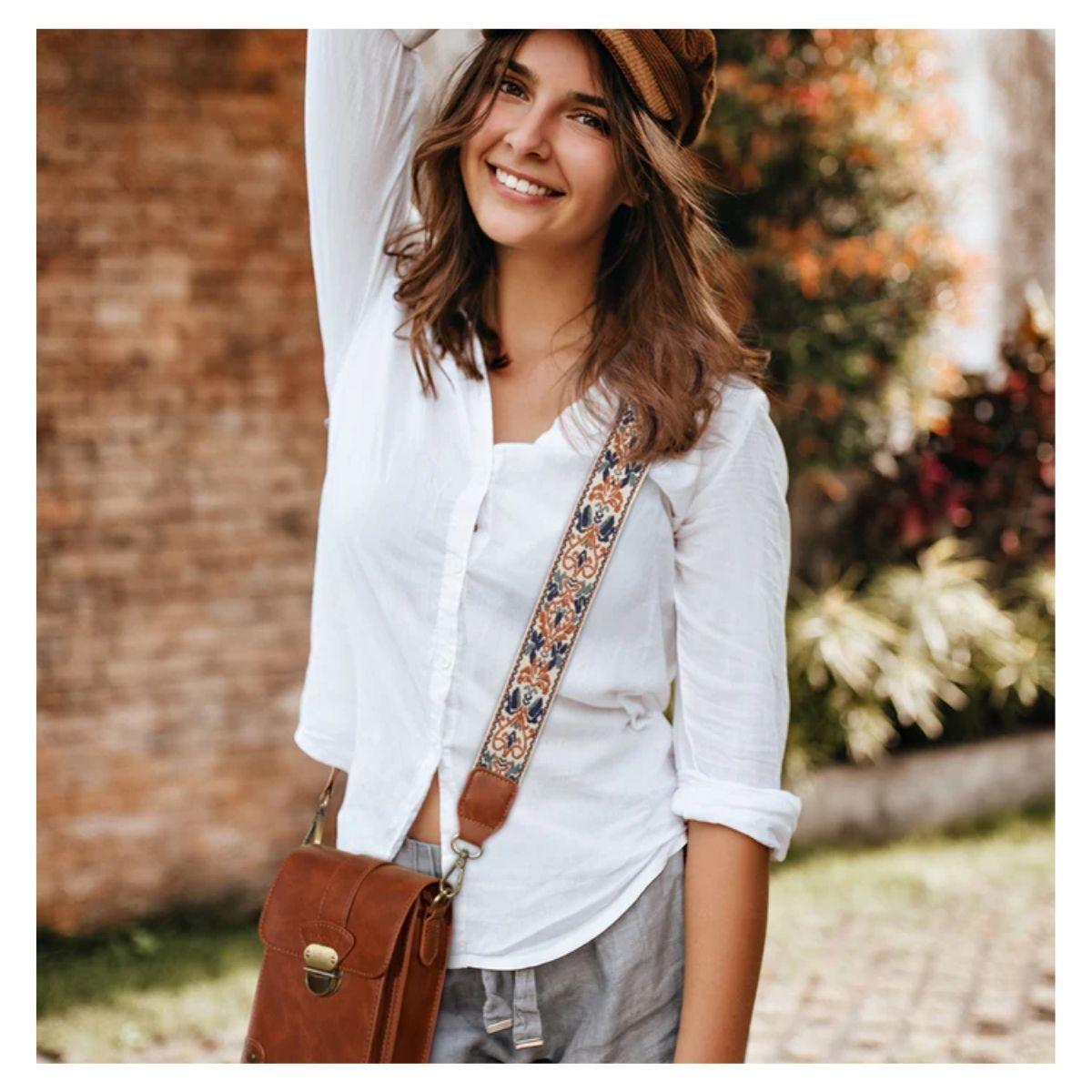 Ecosusi Bolso Cruzado Vintage para Teléfono - Marrón-2