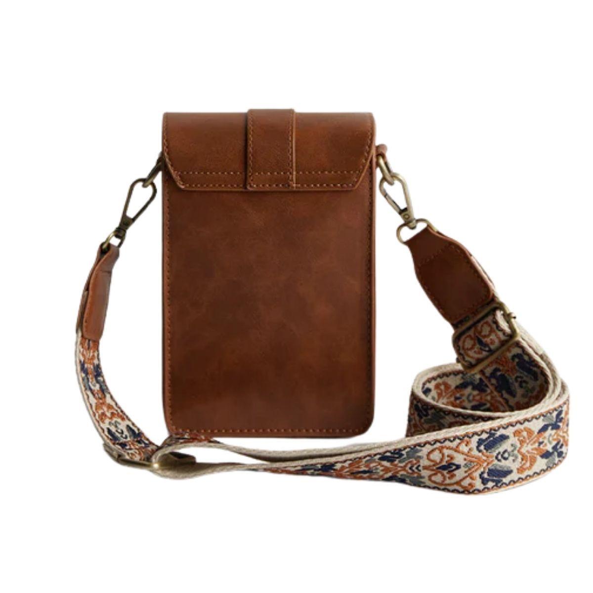 Ecosusi Bolso Cruzado Vintage para Teléfono - Marrón-3