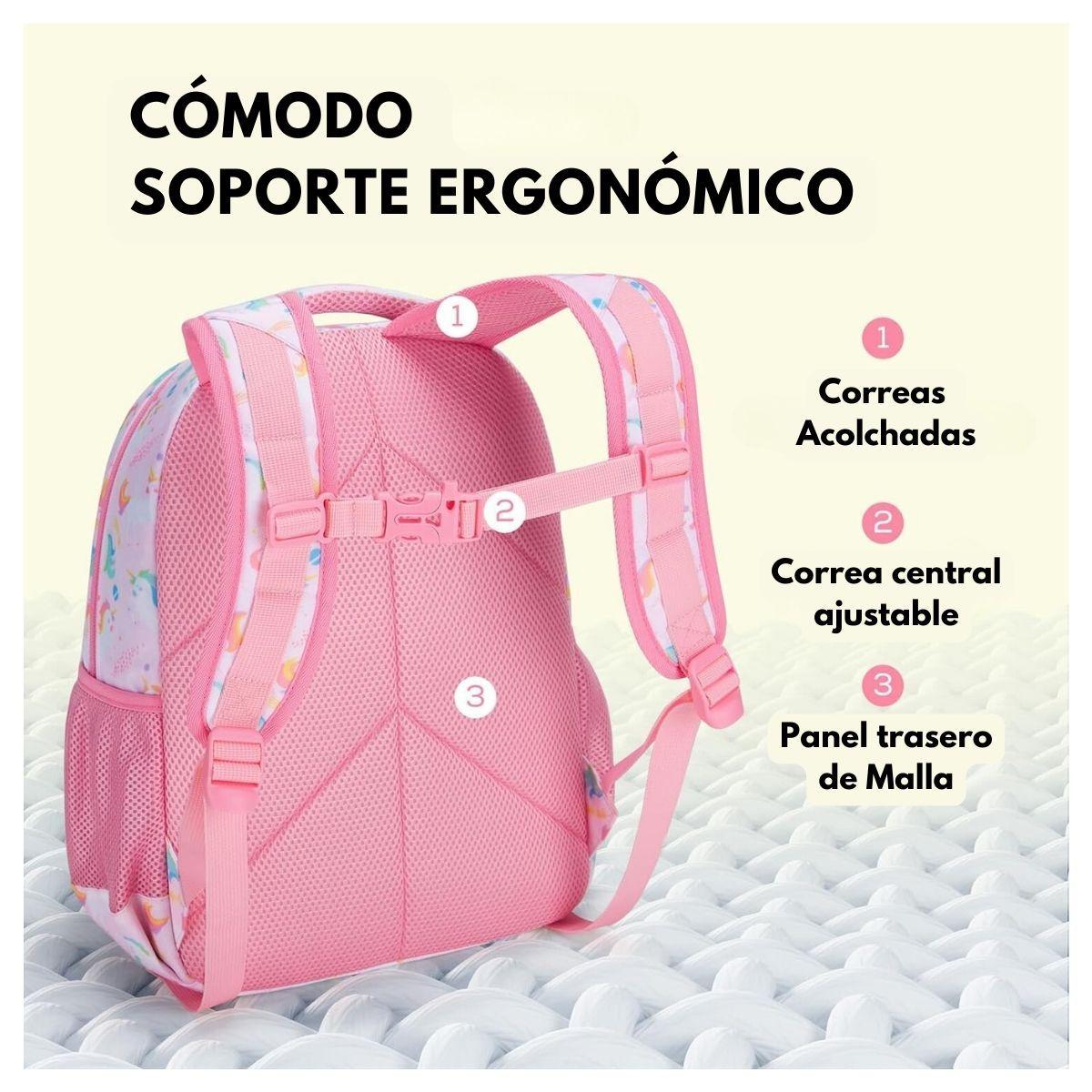 Mommore Mochila 2 en 1 para Niños Pequeños 12L - Rosado Unicornio-4