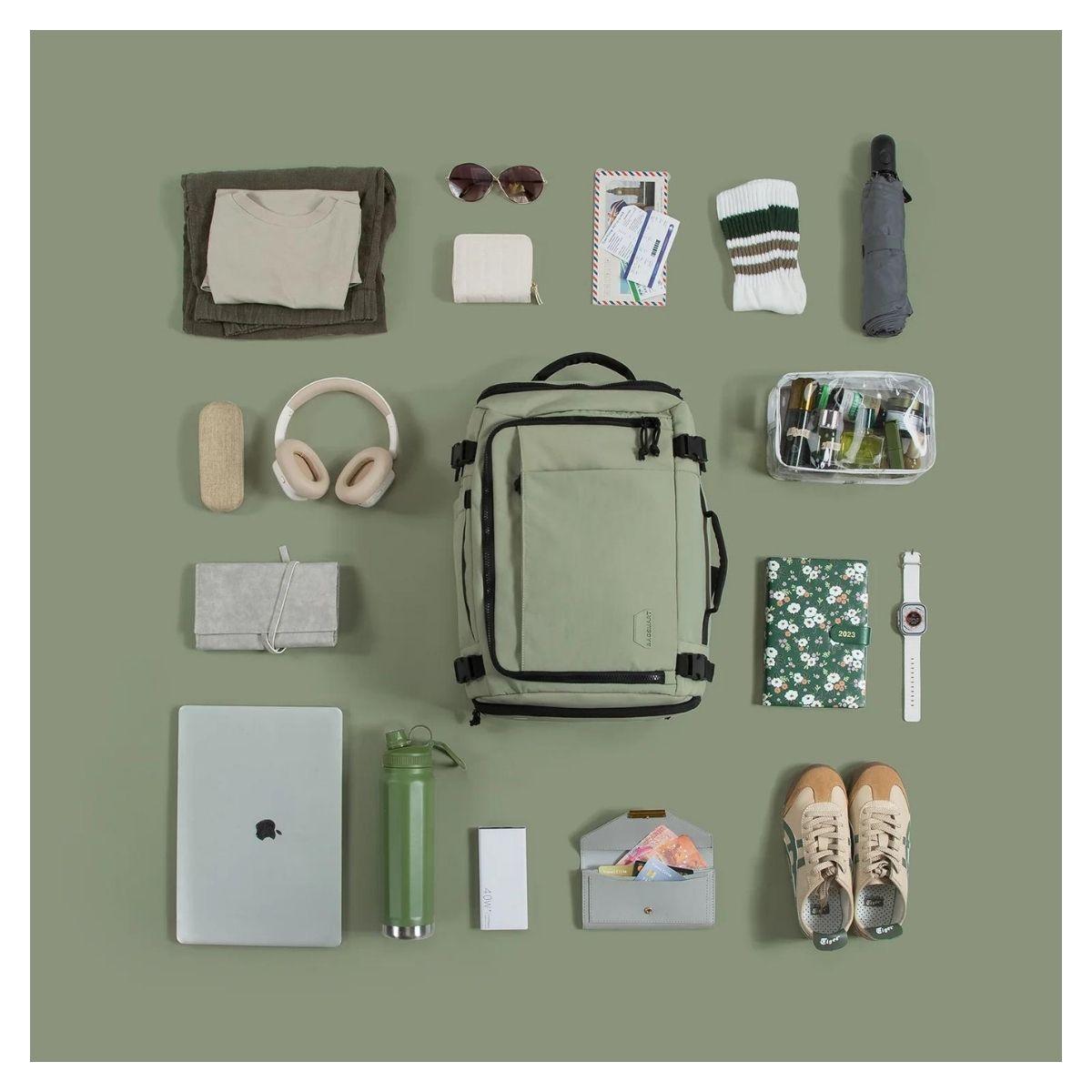 Bagsmart Mochila de Viaje Blast Mediana 38L para Notebook 15.6" - Verde-7