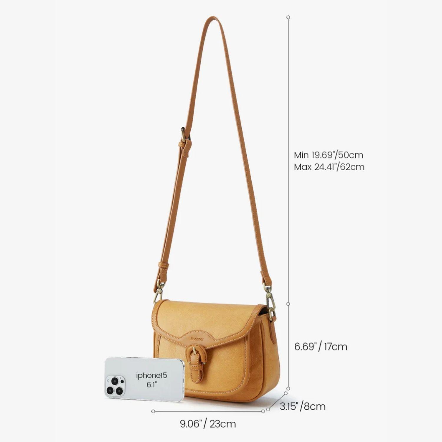 Ecosusi Cartera Bandolera Evelina de Papel Lavable Ecológico Ámbar-2