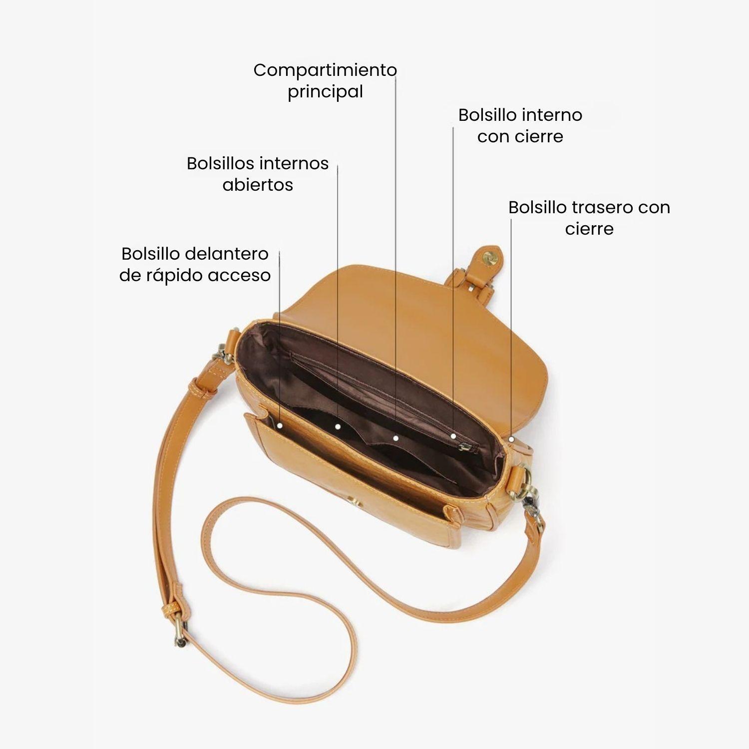 Ecosusi Cartera Bandolera Evelina de Papel Lavable Ecológico Ámbar-3