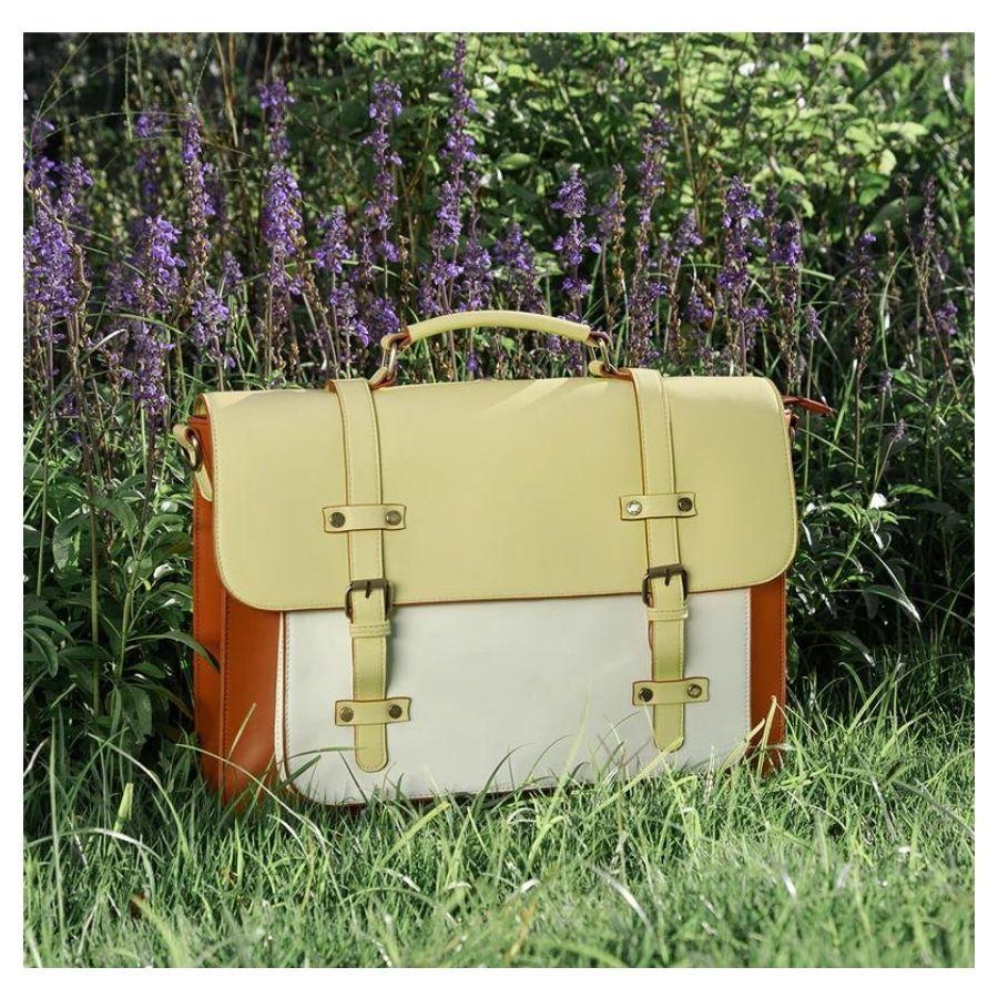 Ecosusi Mochila y Maletín Vintage Sombre para Notebook 15,6" - Amarillo-3