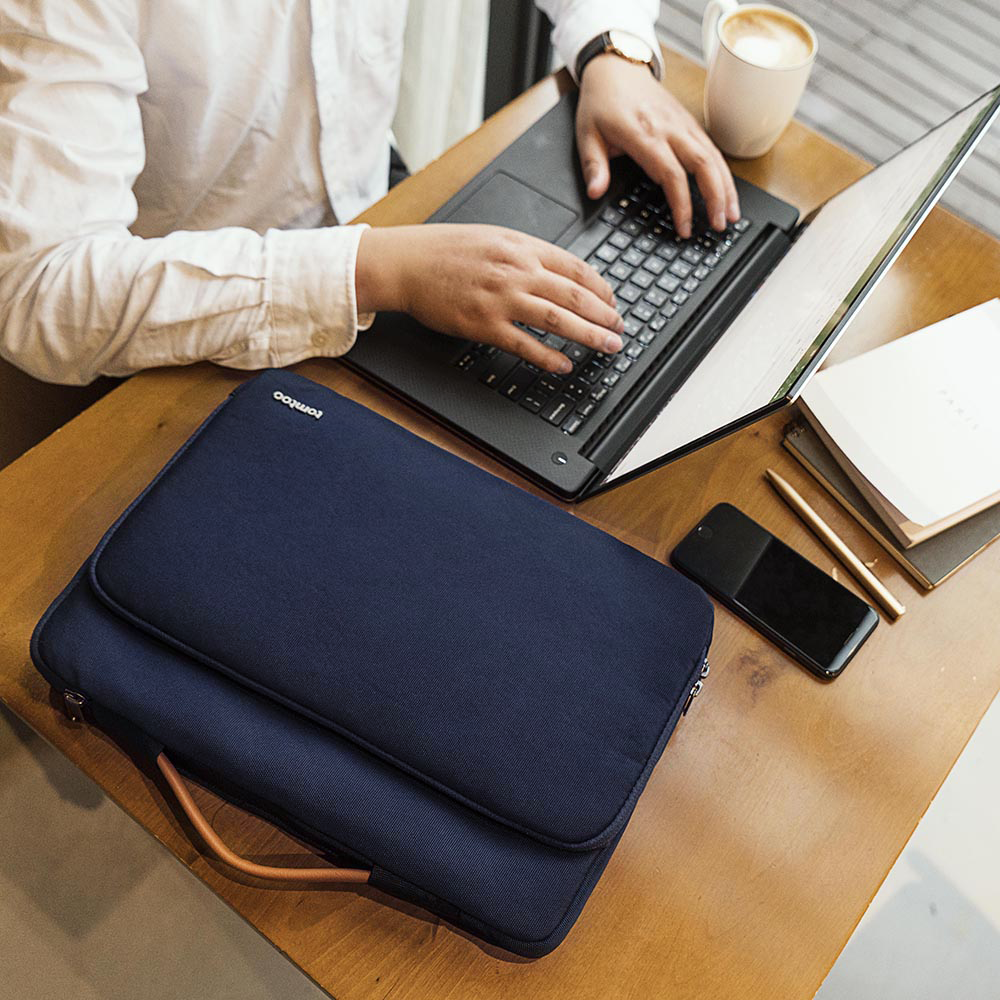 Tomtoc-funda A14 Para 14''Notebook/Macbook- Azul -6
