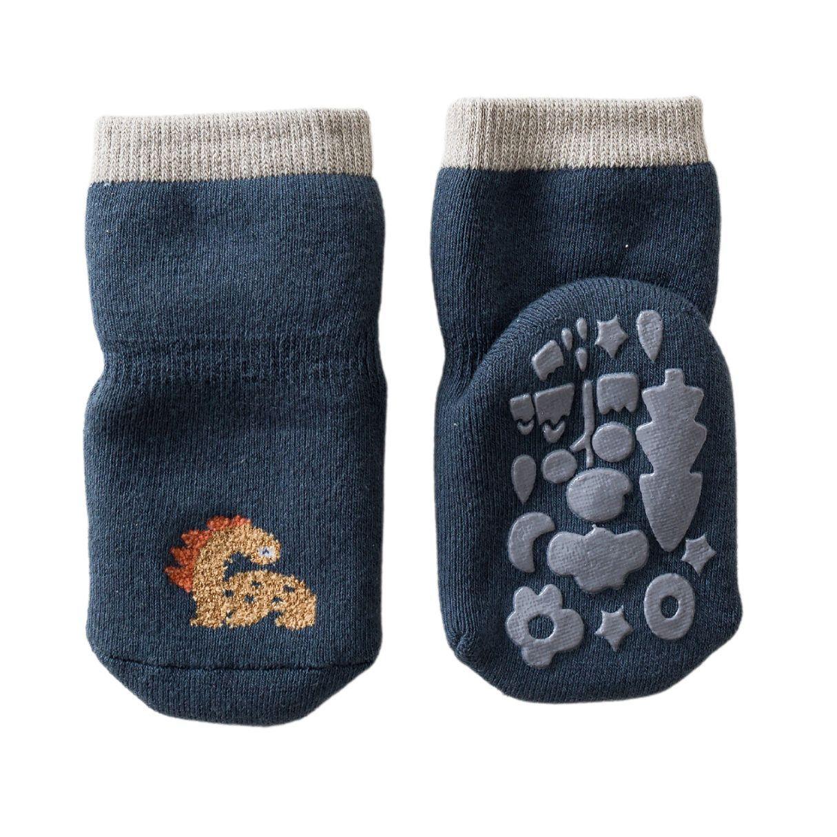 Calcetines de bebé con antideslizante, diseño Dinosaurio-0