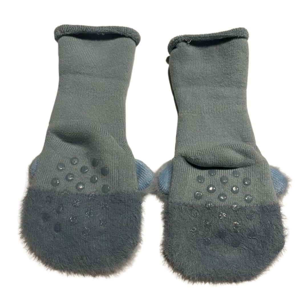 Calcetines azules de bebé con osito-2