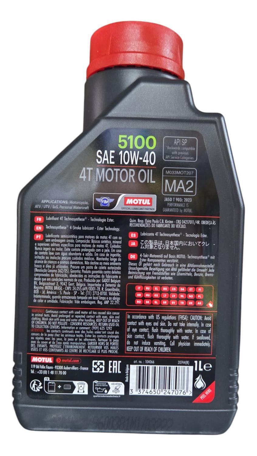 Aceite De Moto 10w 40 5100 Semi Sintetico Motul 4t 1l-1