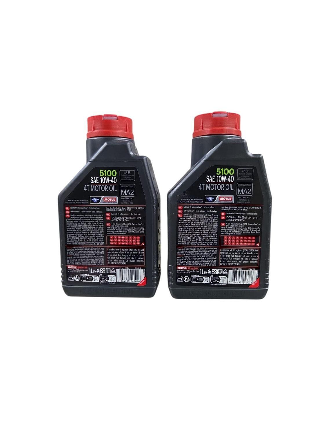 Pack 2L Aceite De Moto Motul 10w 40 5100 Semi - Sintetico 4T-2