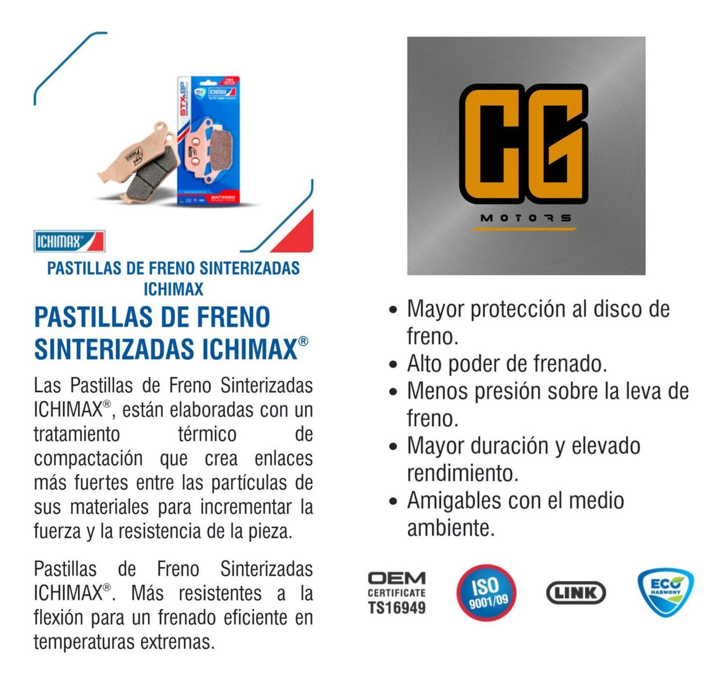 Pastillas Freno Traseras Moto Cb 190r / Nx 190 Sinterizadas-2