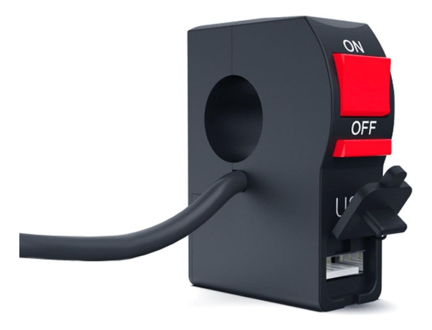 Botón Swicht On-off C/ Usb Incluido Para Manubrio Moto 22mm-1