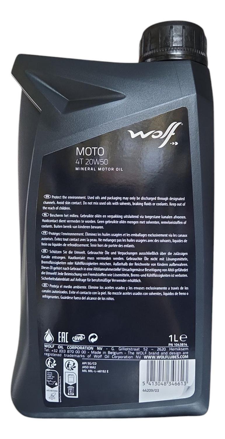 Aceite Para Moto Wolf 20w50 4t Mineral 1l Original-1