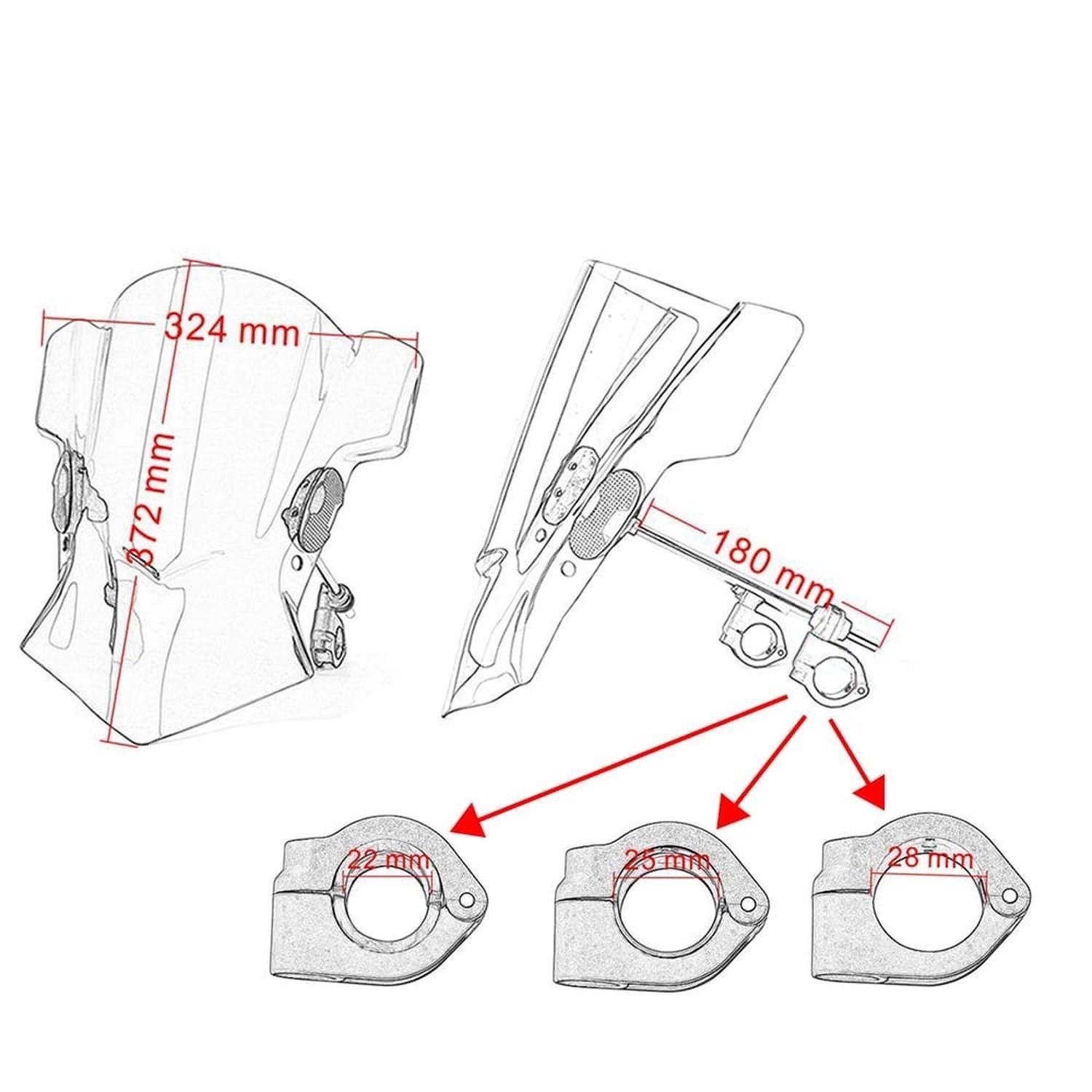 Parabrisas Moto Largo Honda CB190R / CB300F / CB650R / CB1000R-3