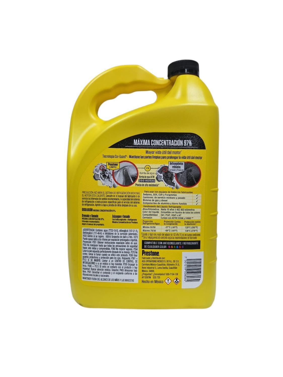 Refrigerante Y Anticongelante Prestone 97% 3.8L-3