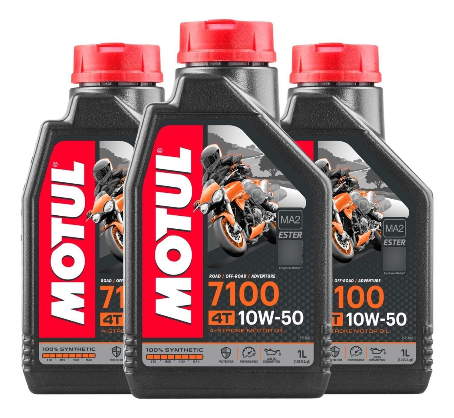 Aceite Para Motor Motul Sintético 10w-50 Para Moto/cuatriciclo 1 Pack De 3 Unidades X 3l / 3l-0