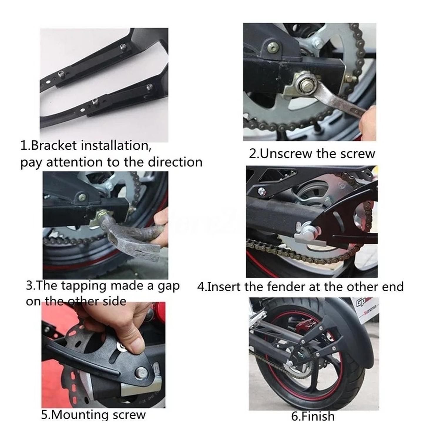 Tapabarro Trasero Para Motos Universal Ajustable-4
