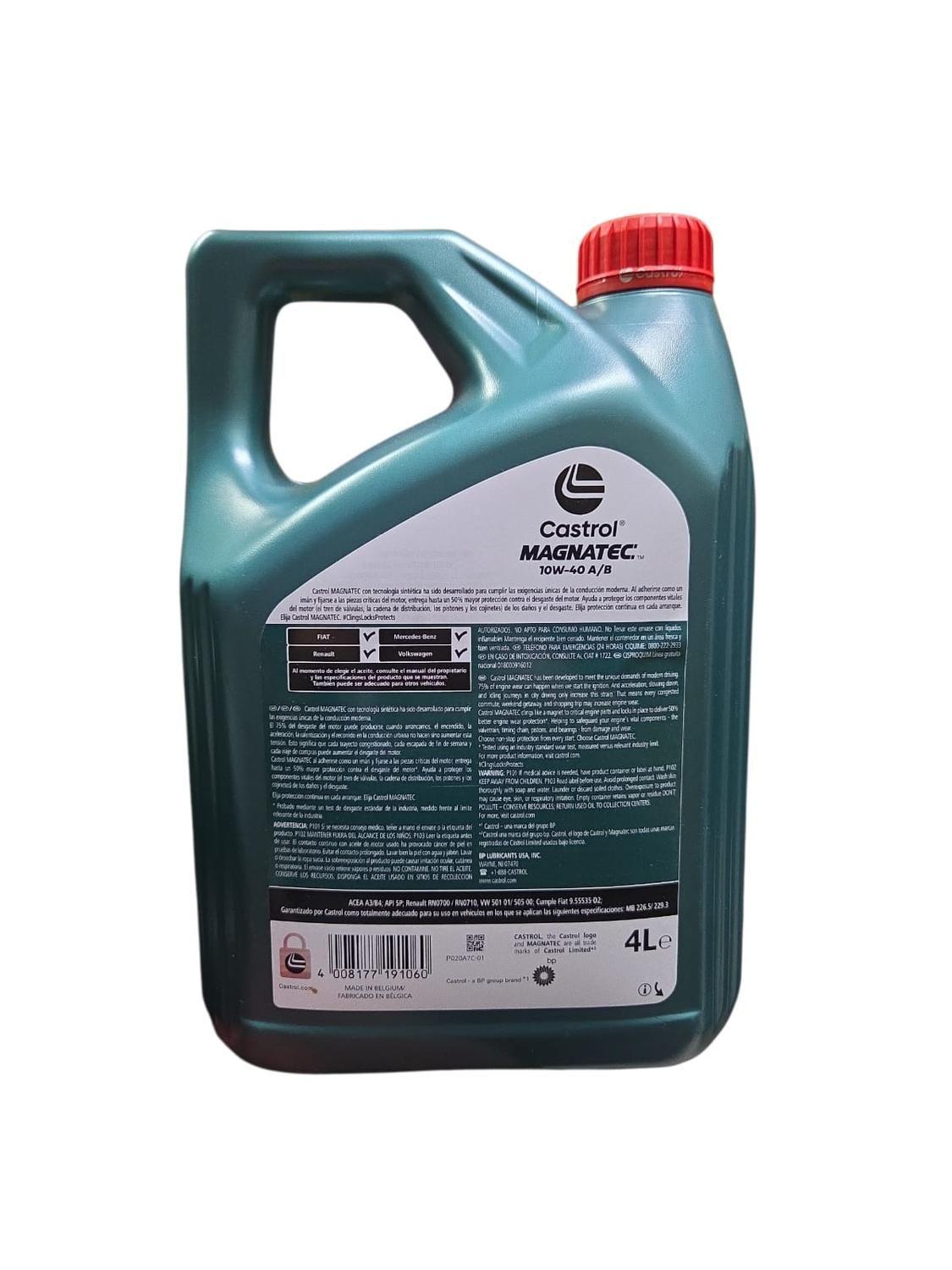 Aceite Motor 10w 40 Castrol Magnatec Sintético 4L 4T DPF-1