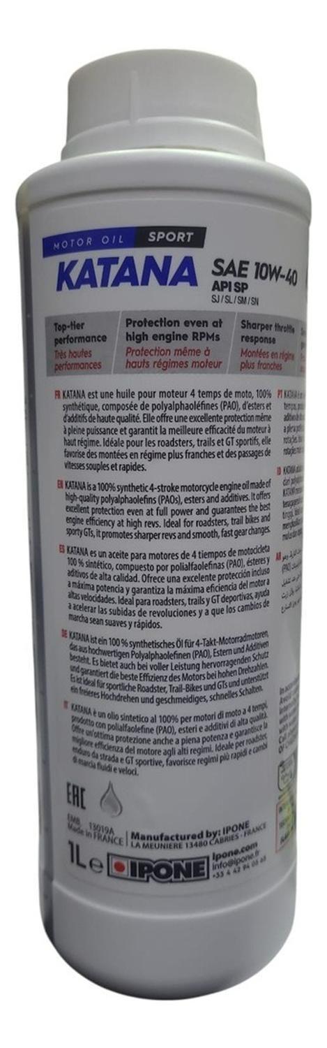 Aceite De Moto 10w40 Full Sintético Katana Ipone 4t Original-2