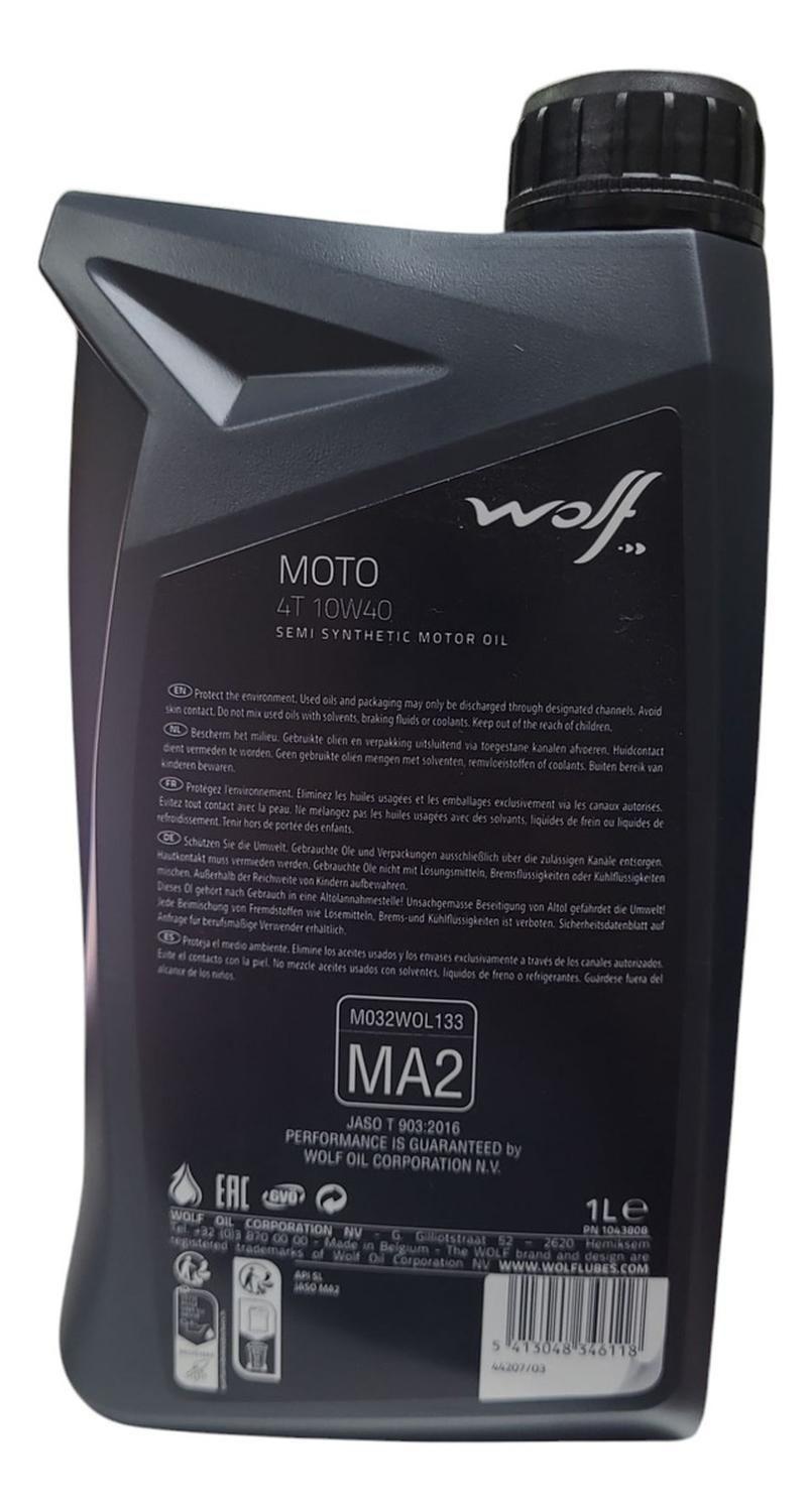 Aceite De Moto Wolf 10w40 Semi-sintético 1l 4t Original-1