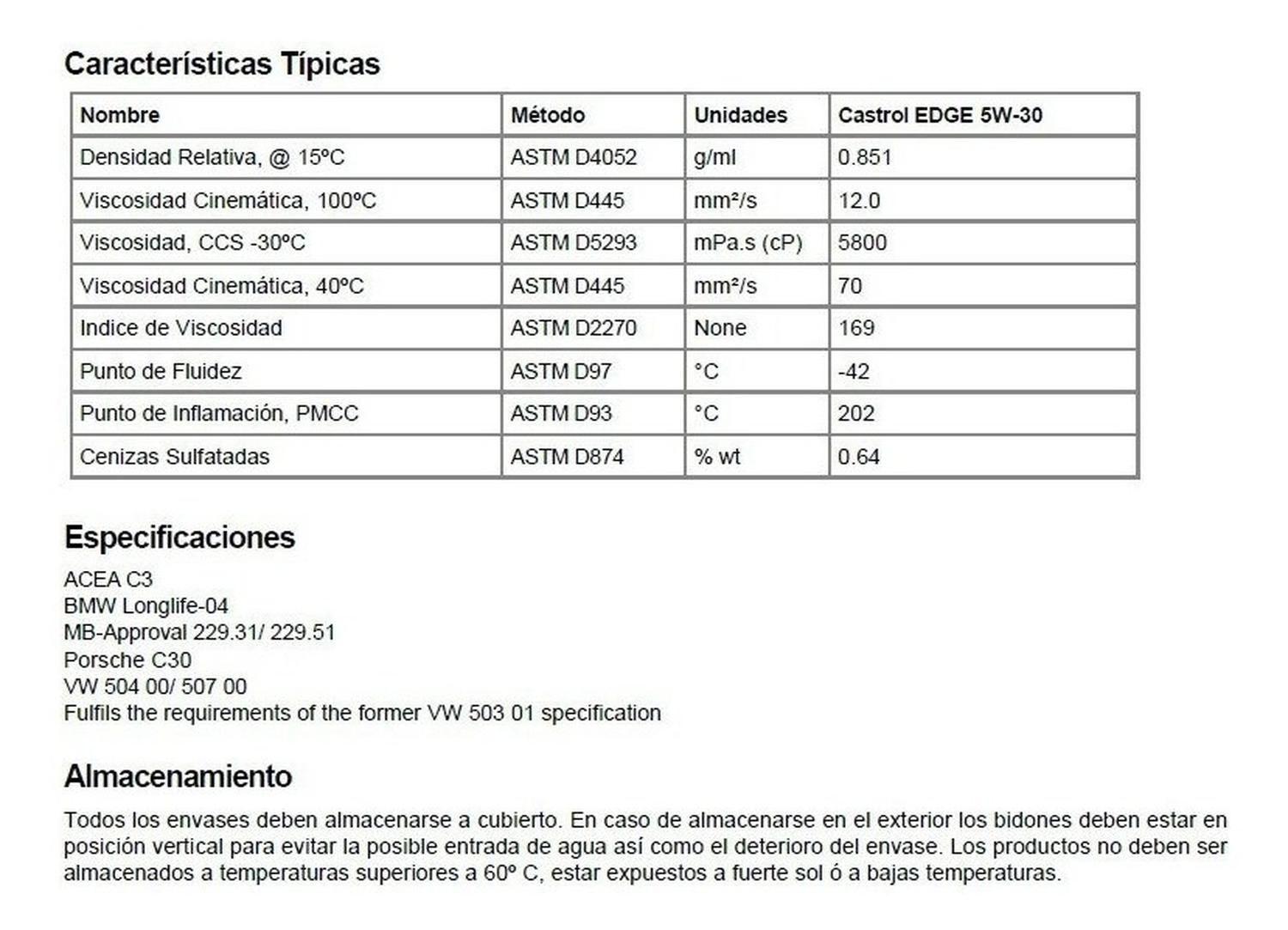 Castrol Edge 5w-30 Ll 6 Lt Dpf Sintetico Diesel Bencinero-2