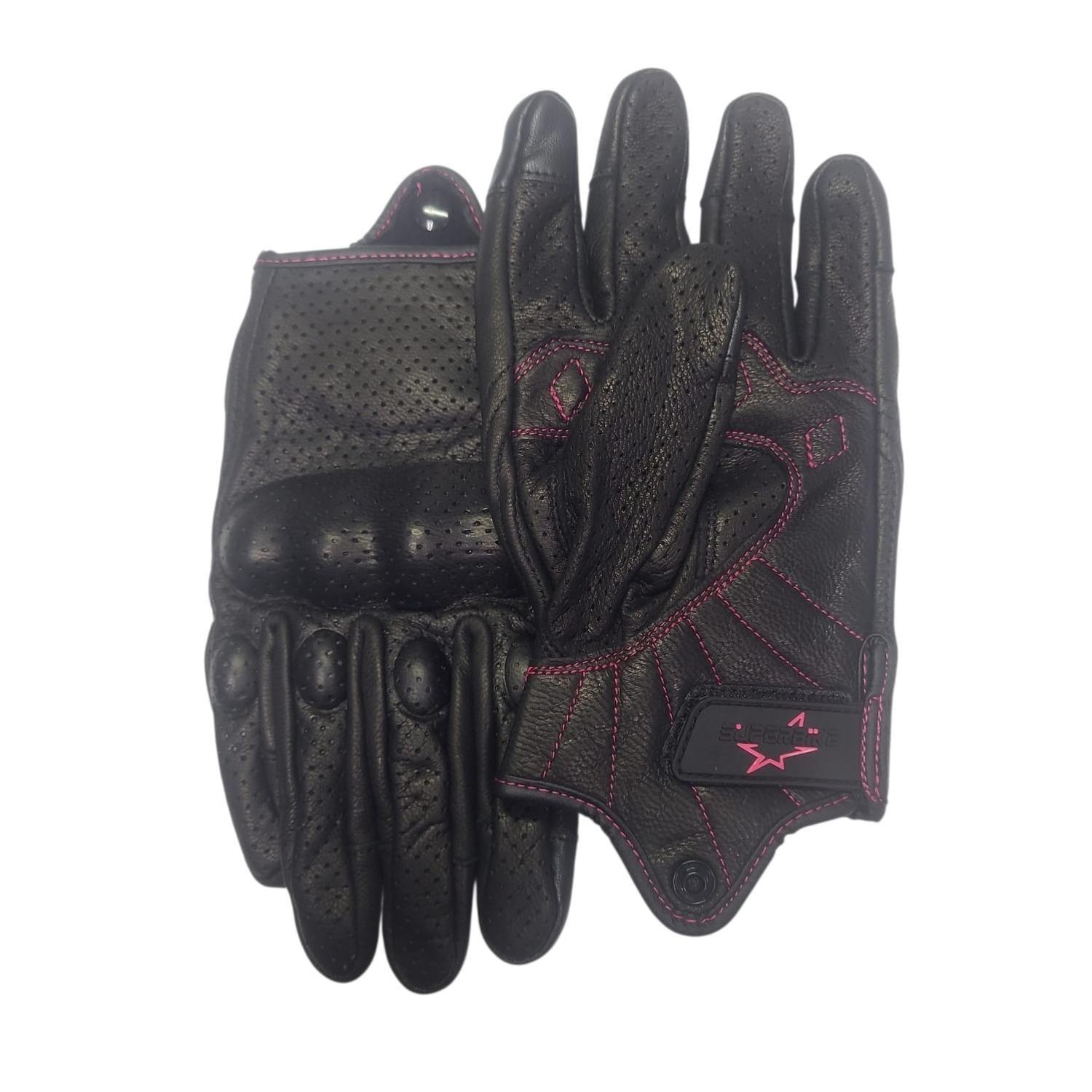 Guantes de Cuero Para Mujer Moto Touch Talla M-2