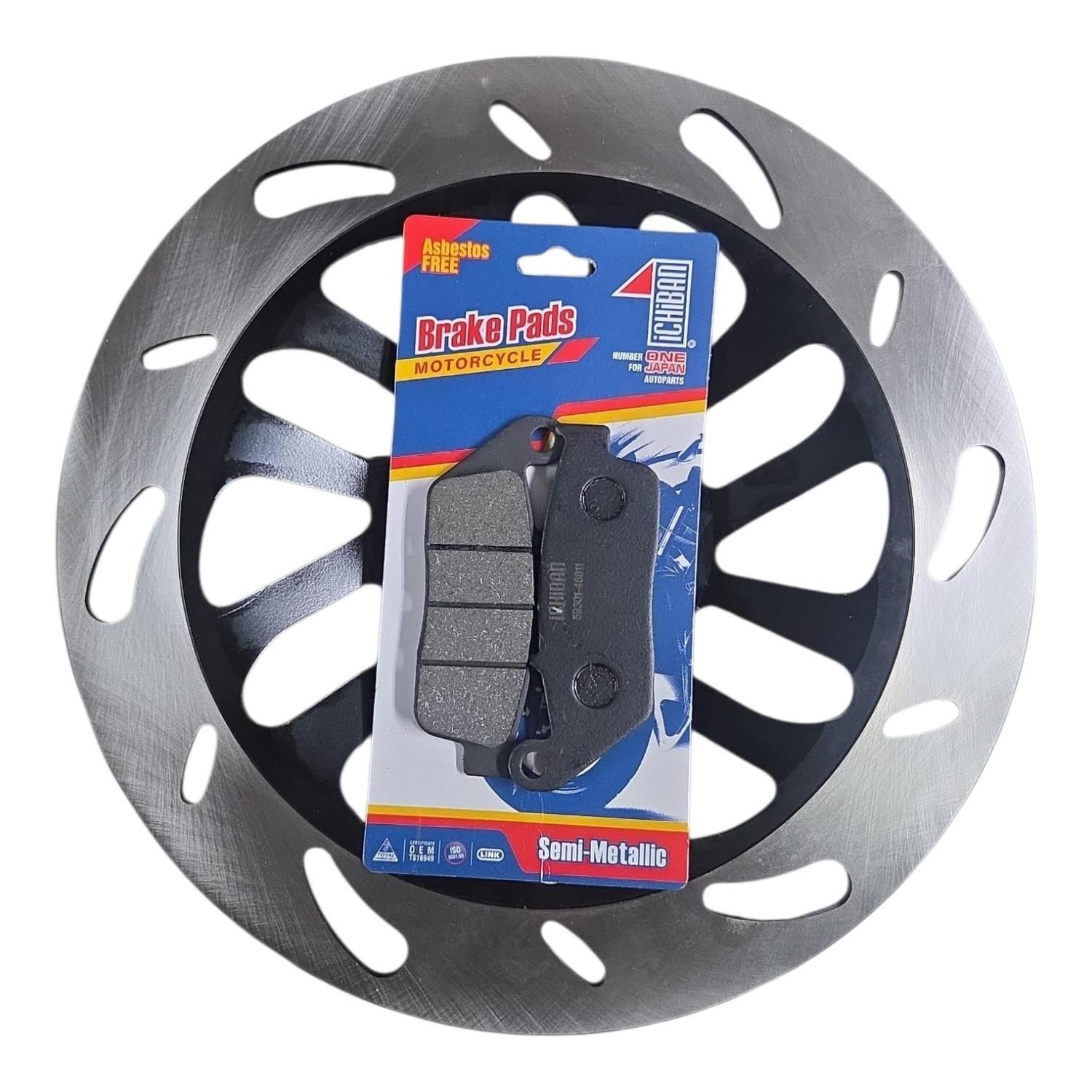 Disco Freno Delantero + Pastillas Moto Suzuki Gz 150 Japones-1