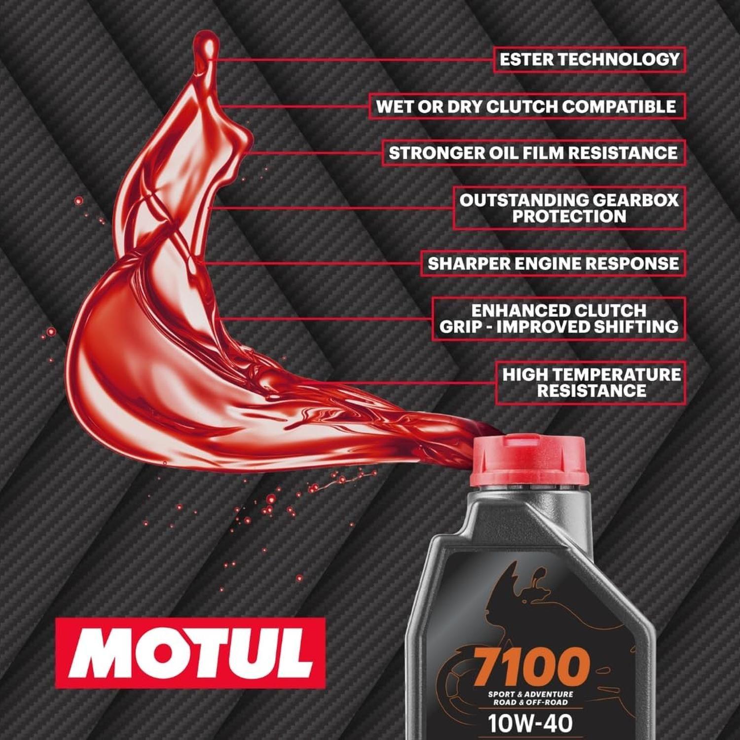 Aceite de Moto 10w 40 Full Sintetico Motul 1L 4T-3