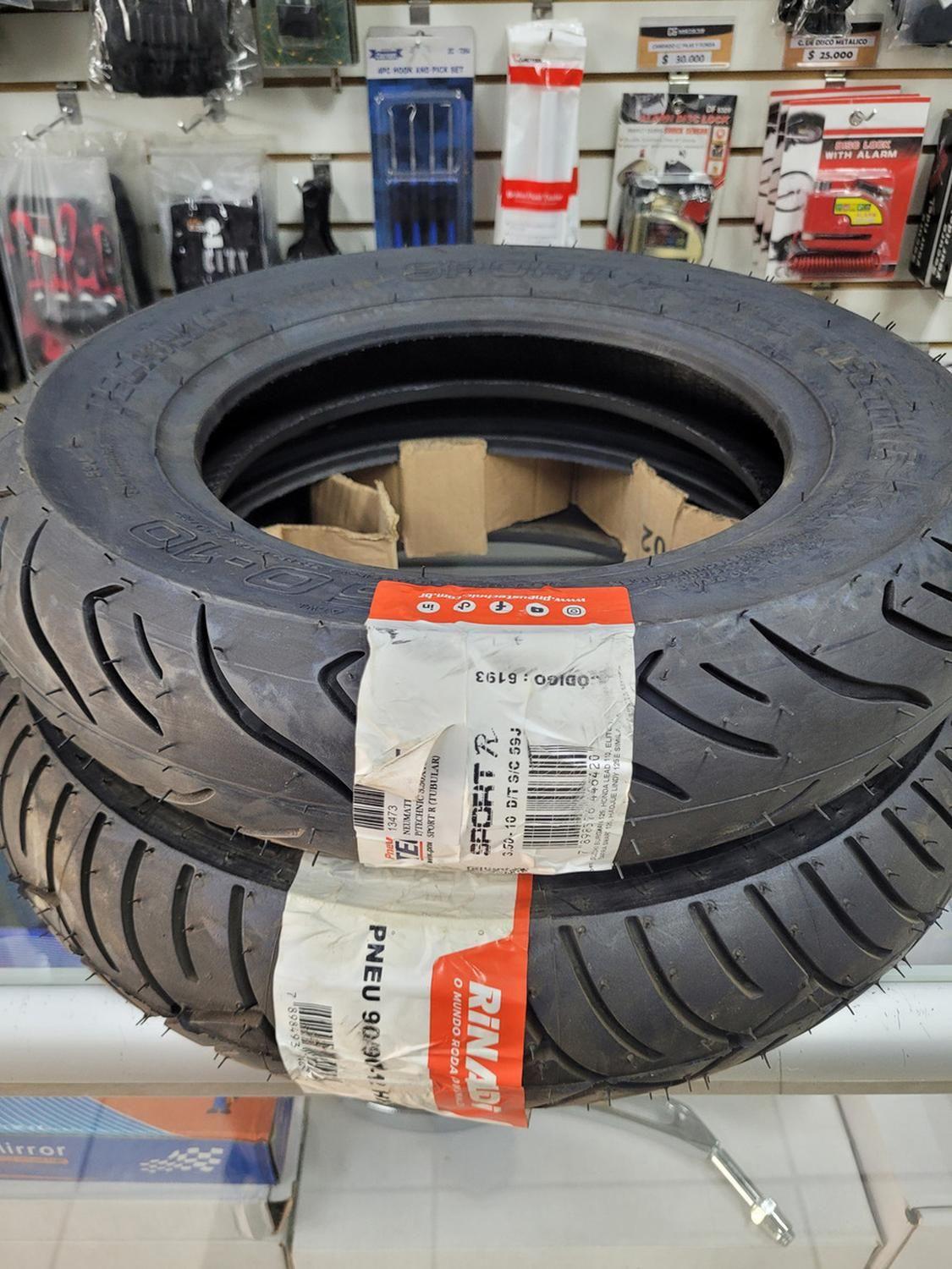 Pack 2 Neumaticos Moto 3.50-10 - 90/90/12 Scooter - Bicimoto-1