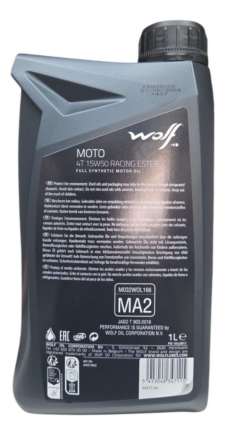 Aceite De Moto 15w 50 Wolf Full Sintetico 4t 1l Original-1