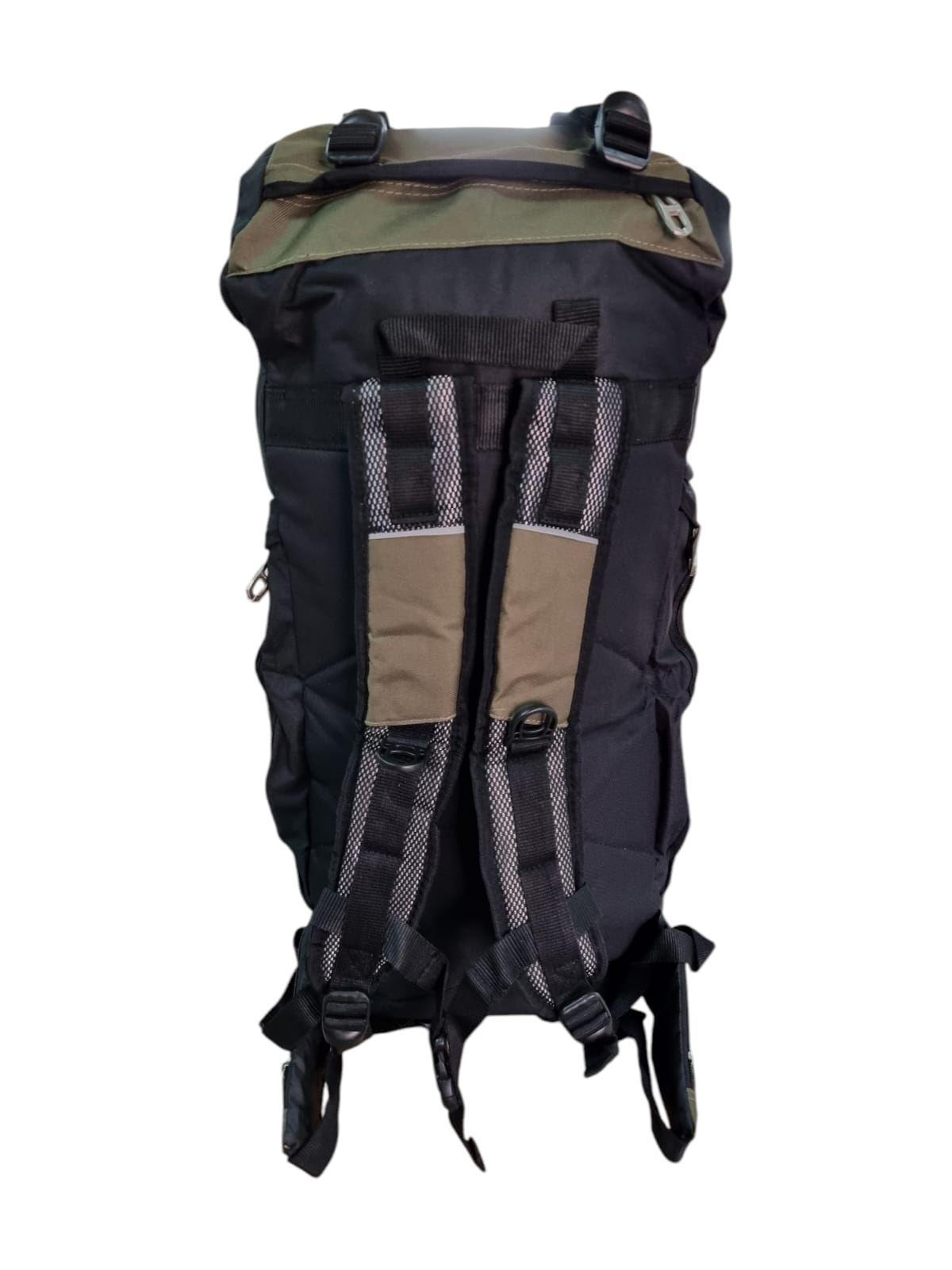 MOCHILA 80 LITROS 65x40x20 cm VERDE CON NEGRO Y GRIS-2