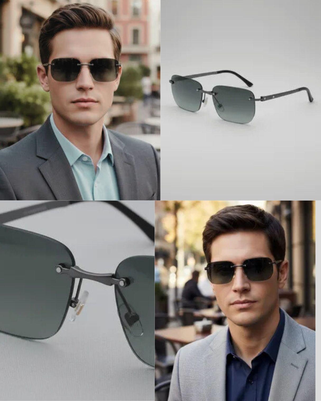 Lentes de Sol Rectangulares Unisex Fan l UV400 vision HD-1