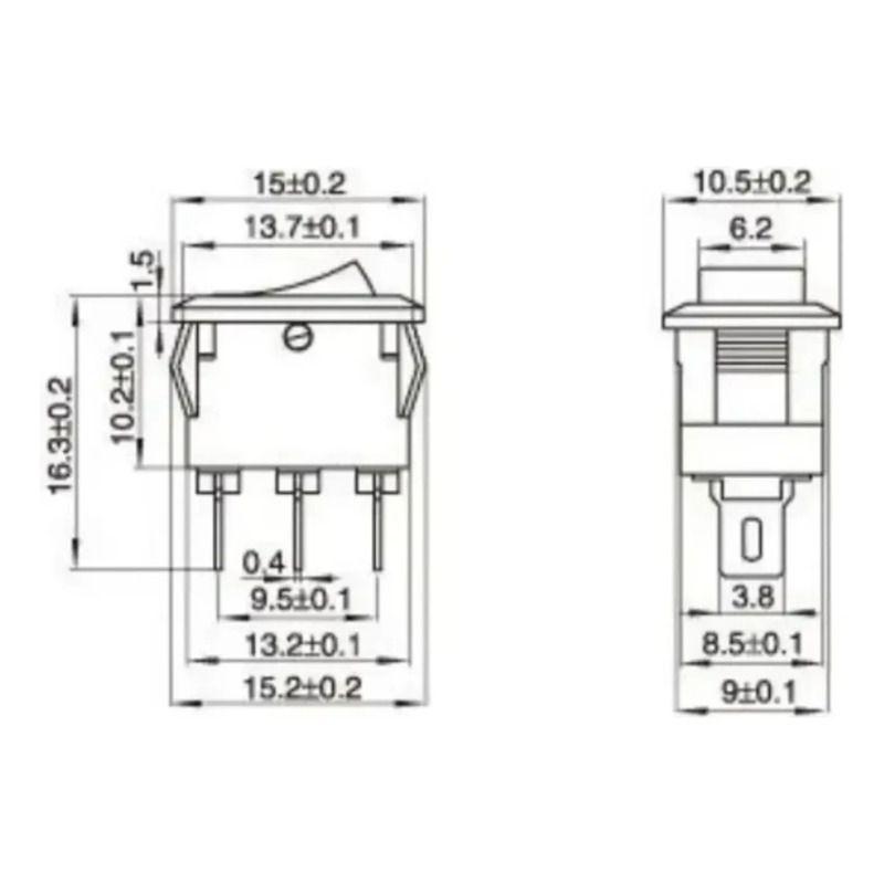 Pack 5 Interruptores Basculante Kcd11 3 Pocisiones 3a/250v Black-1