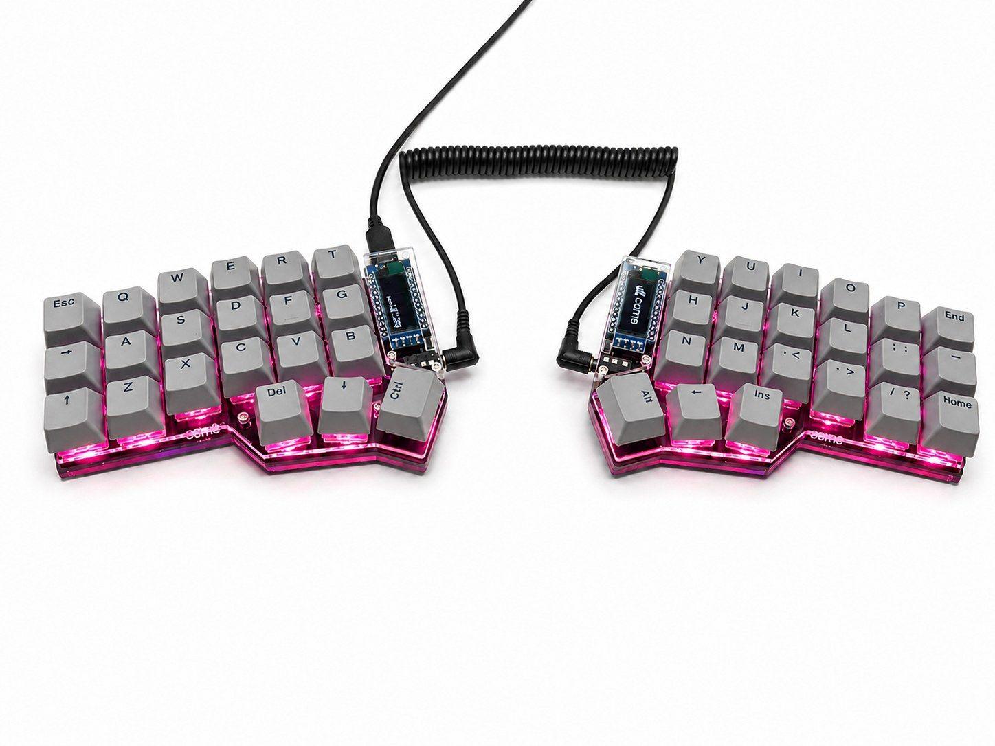 Teclado Mecánico Dividido Corne Mx Hotswap Full Rgb - Split - Switch Blue-0