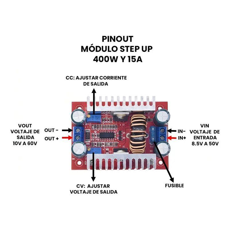 Módulo Elevador De Voltaje Boost Step-up 400w 12-60v 15a-7