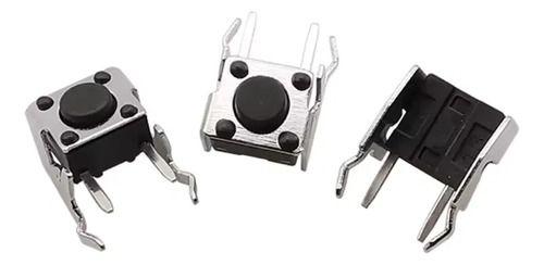 Pack 15 Pulsadores Táctiles Dip 6x6x7mm 90° Para Pcb Negro-2