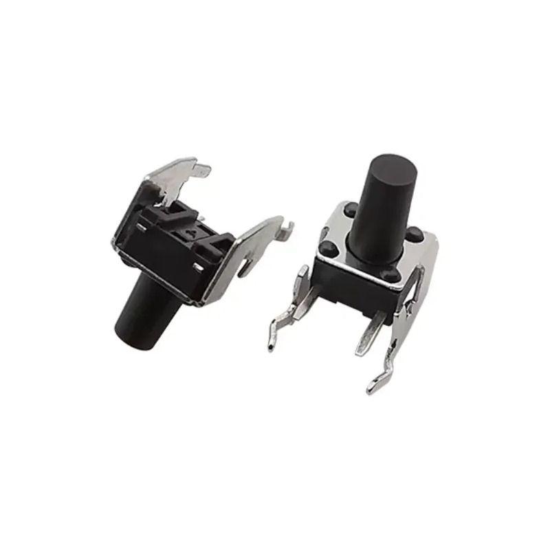 Pack 15 Pulsadores Táctiles Dip 6x6x7mm 90° Para Pcb Negro-1