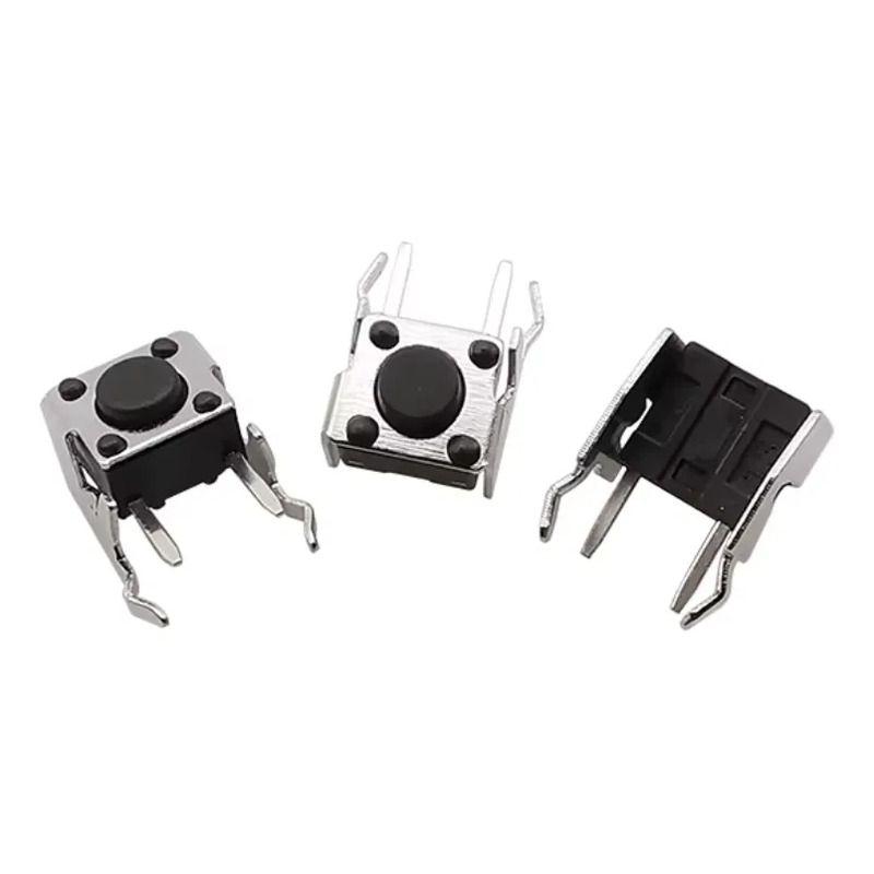 Pack 15 Pulsadores Táctiles Dip 6x6x7mm 90° Para Pcb Negro-2