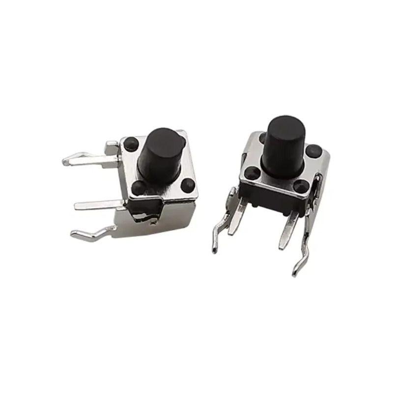 Pack 15 Pulsadores Táctiles Dip 6x6x7mm 90° Para Pcb Negro-3
