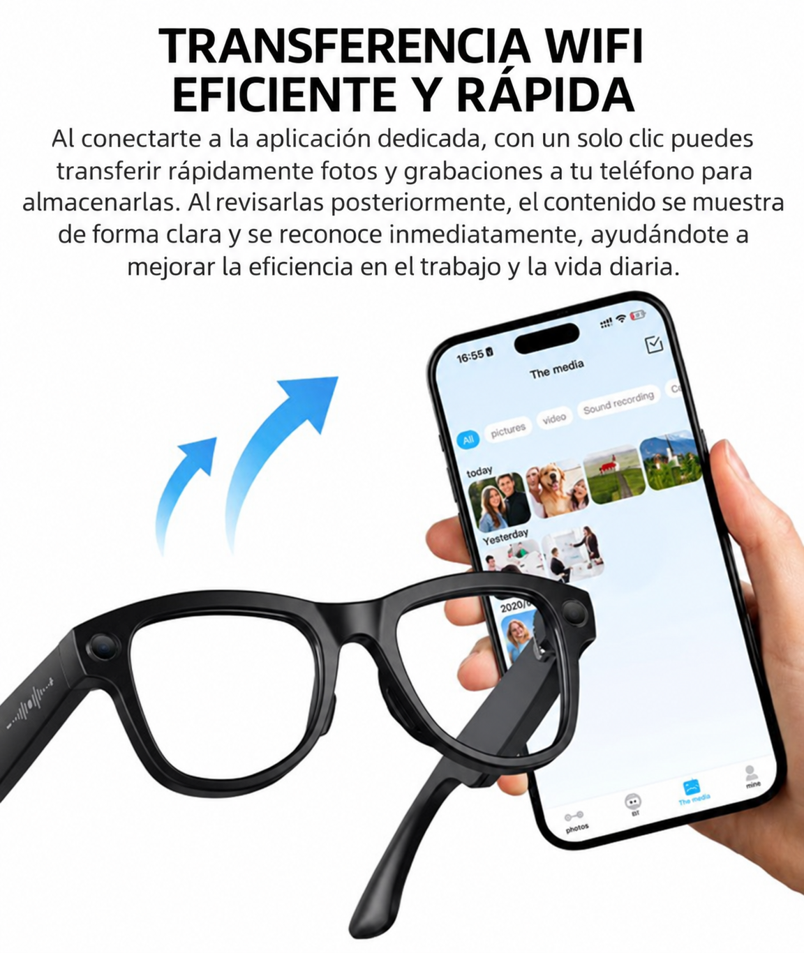 Lentes inteligentes 13MP con estuche cargador Video Fotos Traduccion Wifi-1