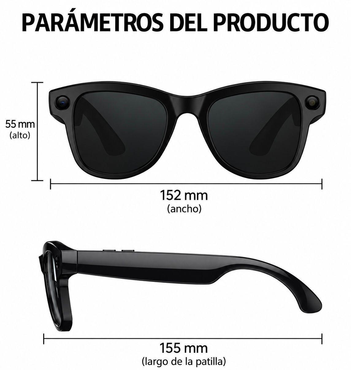 Lentes inteligentes 13MP con estuche cargador Video Fotos Traduccion Wifi-4