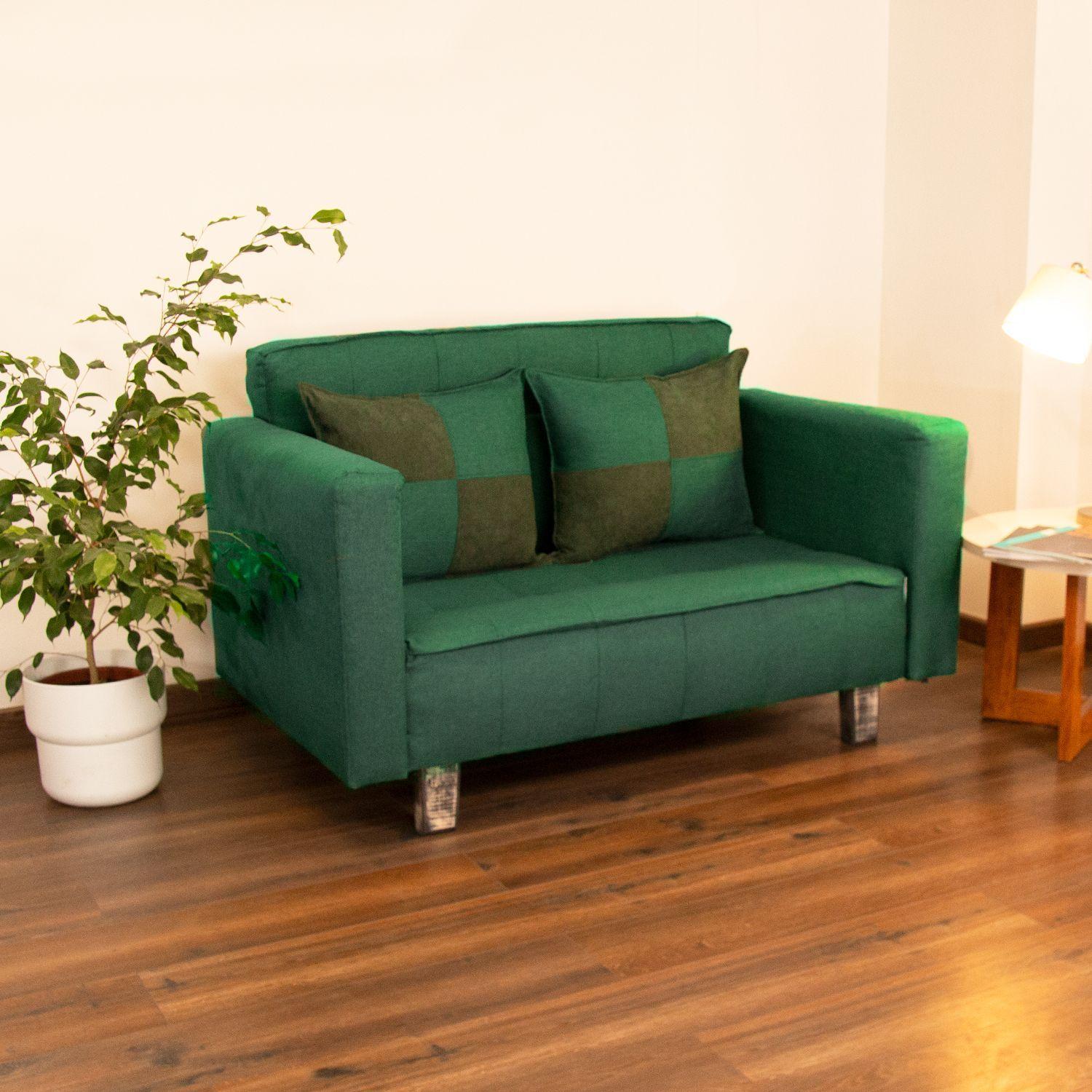 Sofá Cama Universitario Modular Lino Verde 137x80x60 cm-7